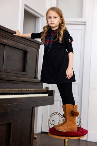 Siccinino Girls Criss Cross Dress Black