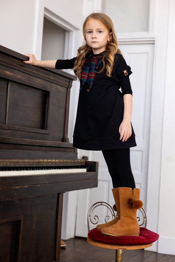 Siccinino Girls Criss Cross Dress Black