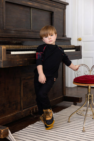 Siccinino Boys Criss Cross Sweat Top Black