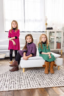 Zaloo Girls Lone Star Ribbed Dress Fuchsia