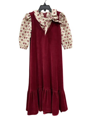 C.T.N Girls Floral Kerchief Robe Burgundy