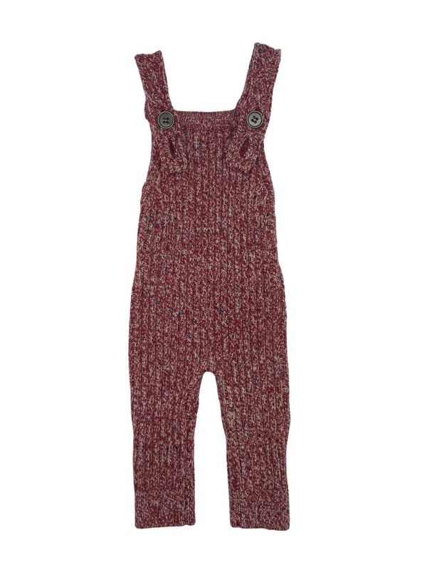 Bzzy Style Baby Tweed Overlay Romper Burgundy