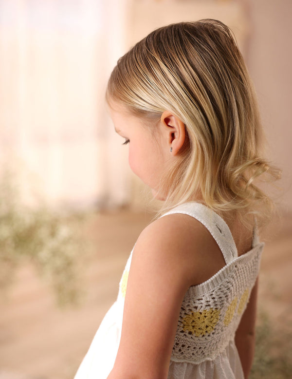 Mini P Girls Combination Jumper White