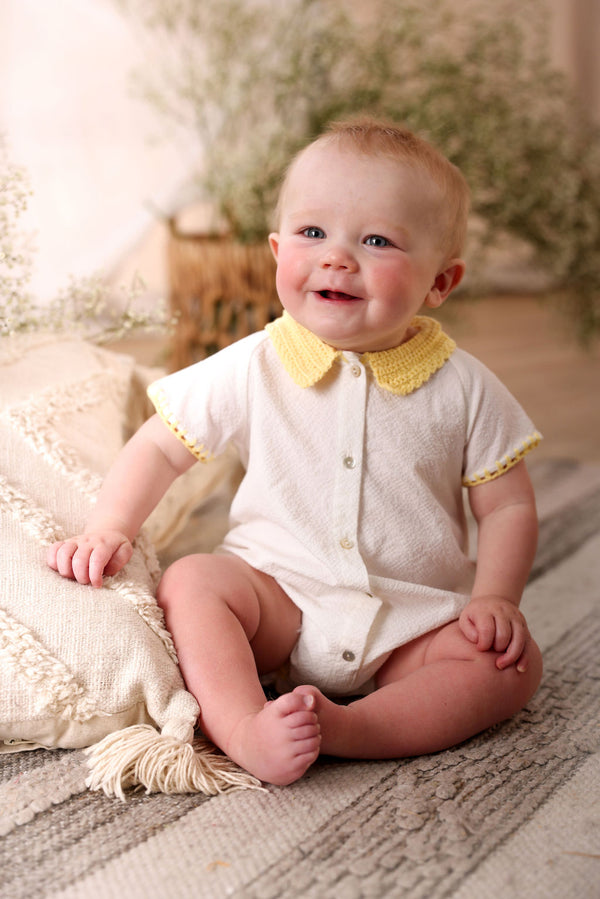 Mini P Girls Combination Jumper White