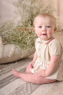 Mini P Baby Boy Combination Romper Ivory