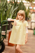 Best Frendz Girls Floral Yoke Dress Pastel Yellow