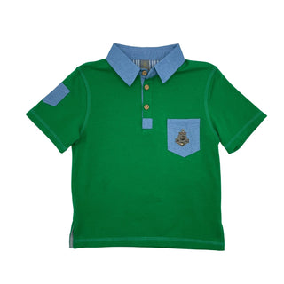 Zaloo Boys Chambray Pocket Rugby L/S Green
