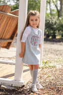 Best Frendz Girls Cross Stitch Jumper Chambray