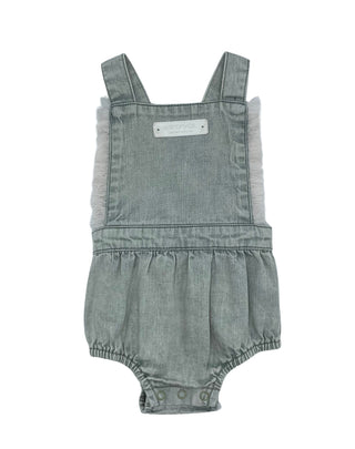 Zaloo Baby Washed Fringe Romper Seagreen