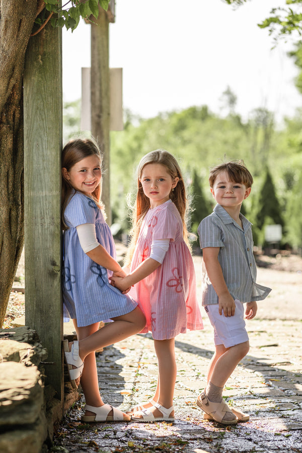 Best Frendz Girls Blowpaint Flower Dress Chambray Blue