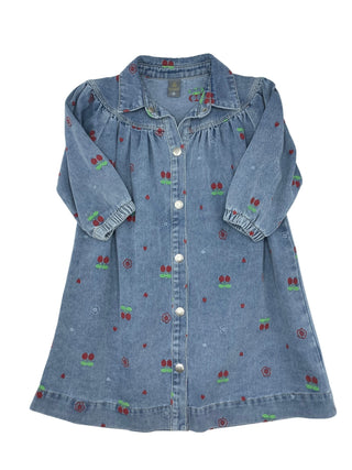 The Lodge Girls Cherry Shirt Dress Chambray