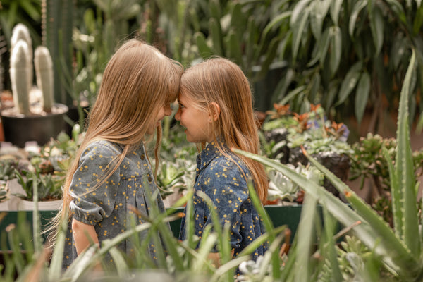 Best Frendz Girls Floral Star Dress Chambray
