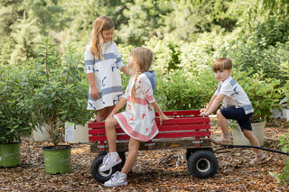 Zaloo Girls Seagulls Dress Scarlet