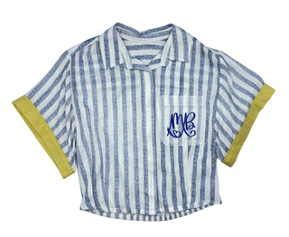 Big A-Little A Teen MB Shirt Chambray Stripe