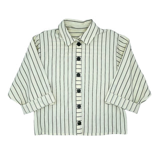Tikie Studio Girls Puckered Stripe Shirt Olive