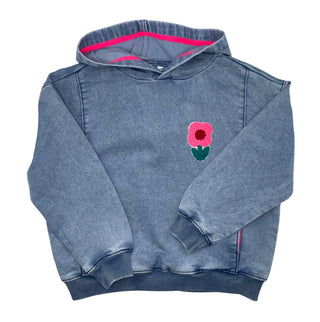 The Lodge Teen Neon Flower Hoodie Black chambray