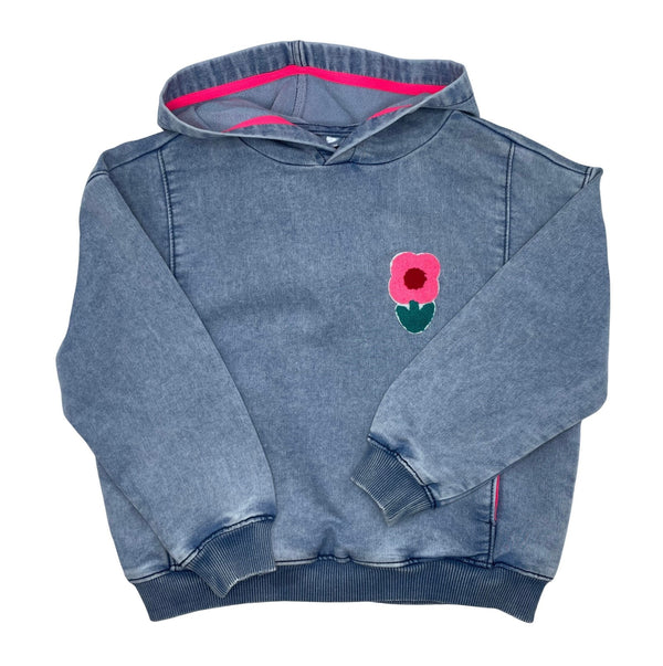 The Lodge Teen Neon Flower Hoodie Black chambray