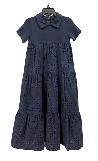 C.T.N. Girls Solid Eyelet Robe Navy