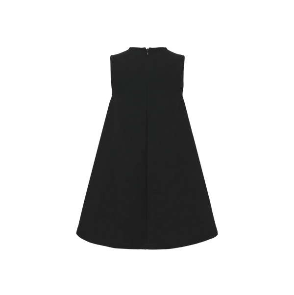 Lilou Girls Big Bow Scuba A-line Jumper Black