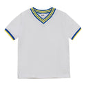 Kix Boys Rib Edge T-Shirt White/Blue/Yellow