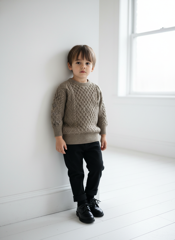 Canoe Boys Honey Comb Crew Dark Taupe
