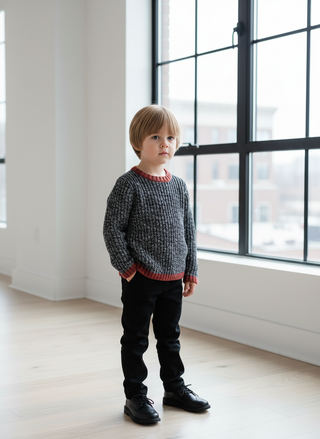 Best Frendz Boys Contrast Heather Sweater Black