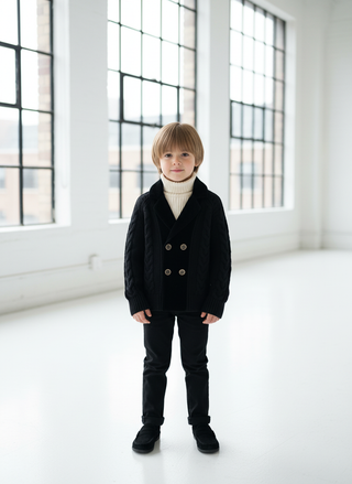 Canoe Boys Velvet Knit Blazer Black