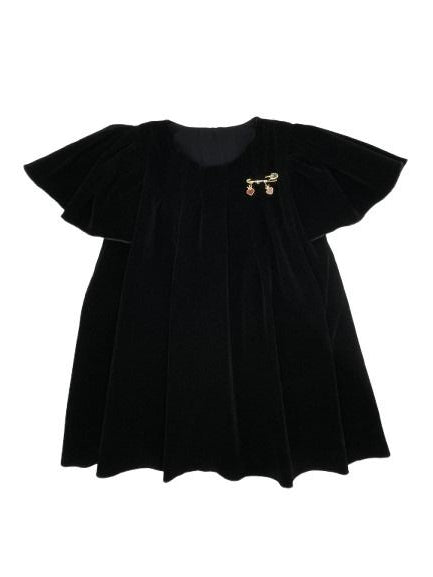 C.T.N Girls Velvet Party Dress Black