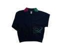 The Lodge Boys Embroidered Crown Rugby Black