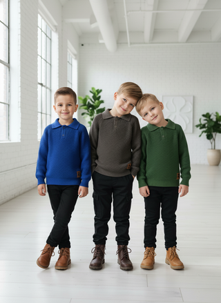 Best Frendz Boys Knit Polos Grass
