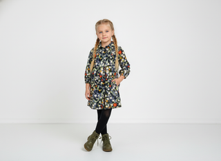 Zaloo Girls Watercolor Floral Dress Multi