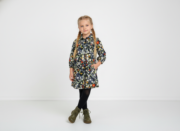 Zaloo Girls Watercolor Floral Dress Multi