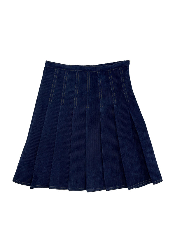Sciacca Teens Corduroy Top Stitch Skirt Midi Length