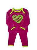 Sister Fruit Girls Neon Velour PJ Fuchsia