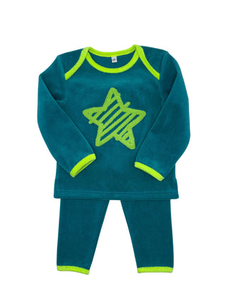 Sister Fruit Boys Neon Velour PJ Teal