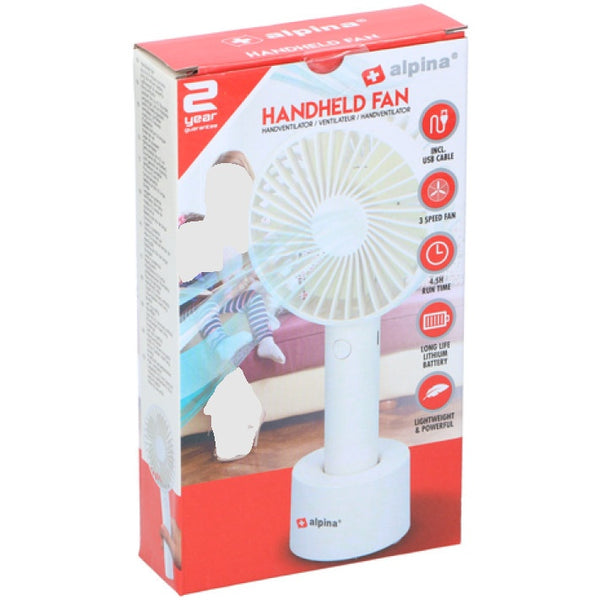 Alpina Portable Fan 1200mAh 3-Speed, Hand-Hold Model