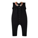 Dinky Baby Robe Black With Flowered Collar