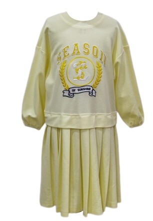Phil and Phoebe Girls Frost Center Emblem Swing Dress Yellow
