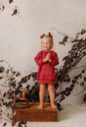 Mini P Girls Washed Frill Pocket Dress
