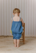 Pompomme Baby Crochet Applique Romper Denim