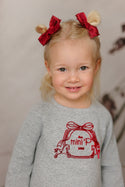 Mini P Girls Velvet Emblem Sweatdress Grey/Teal