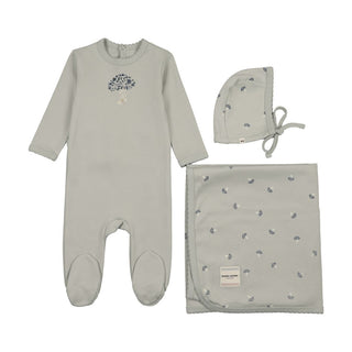 Mon Tresor Baby Mushroom Mosaic Layette Set Sea Blue Size: 3M