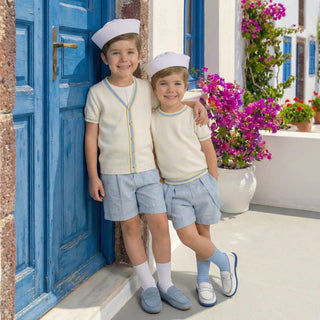 Dinky Boys Daisy Knitwear White/Blue/Yellow