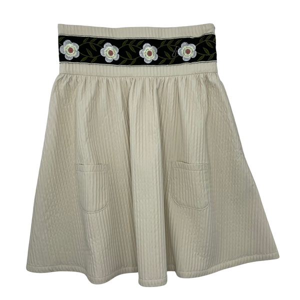 Lone Feather Girls Garden Strap Skirt Ivory