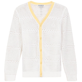 Blumint Boys Crochet Cardigan White/Lemon