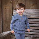 Mini P Boy Argyle Knit Set Blue