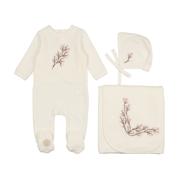 Mon Tresor Baby's Breath Layette Set Ivory And Pink