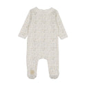 Mon Tresor Baby Botanical Boys Footie Ivory & Blue