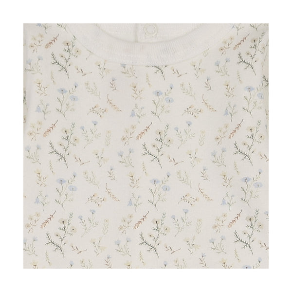 Mon Tresor Baby Botanical Boys Footie Ivory & Blue