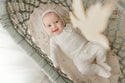 Mon Tresor Baby Botanical Girls Footie Ivory & Pink